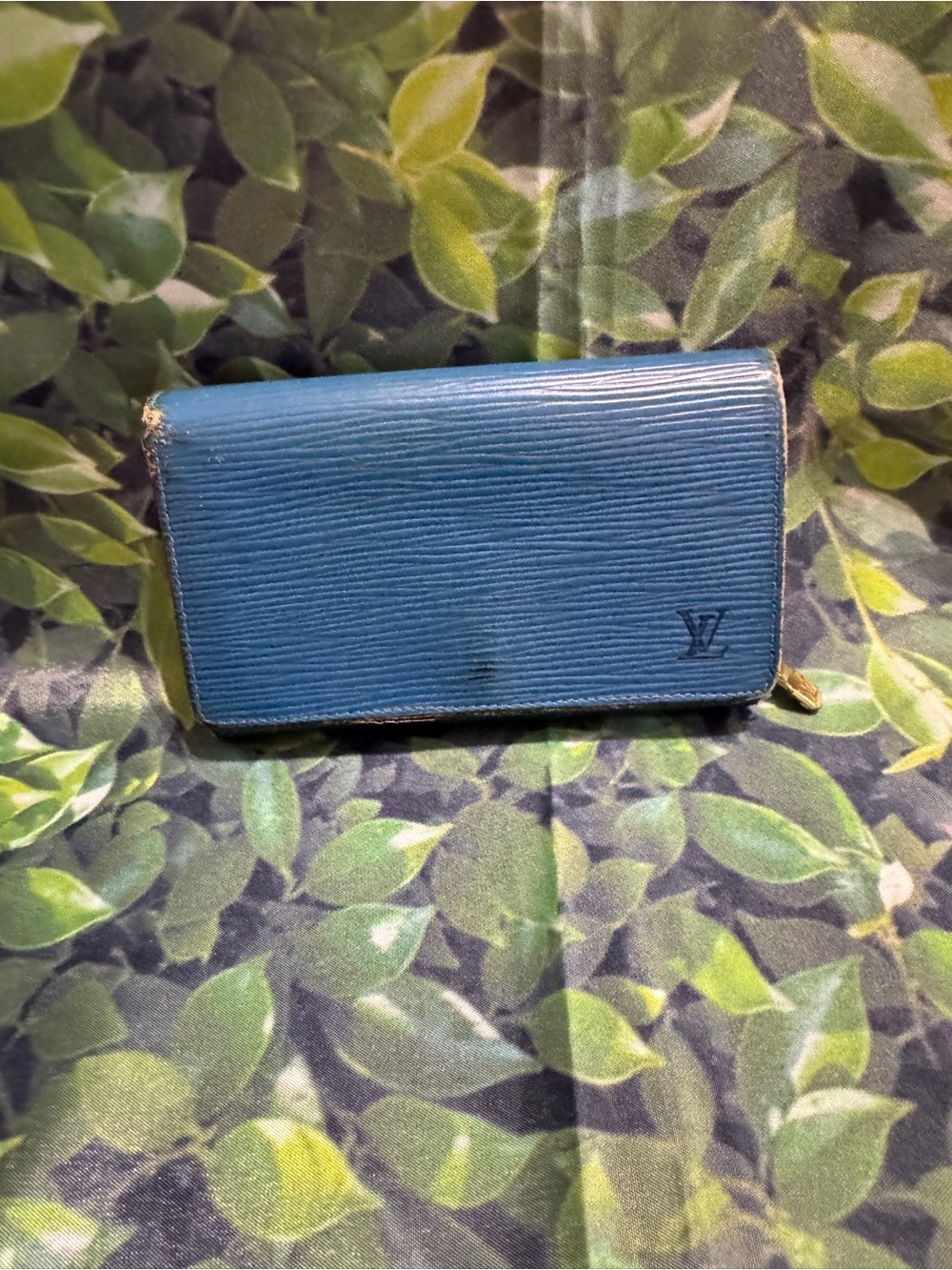 Louis Vuitton Teal Epi Leather Zip-Around Wallet